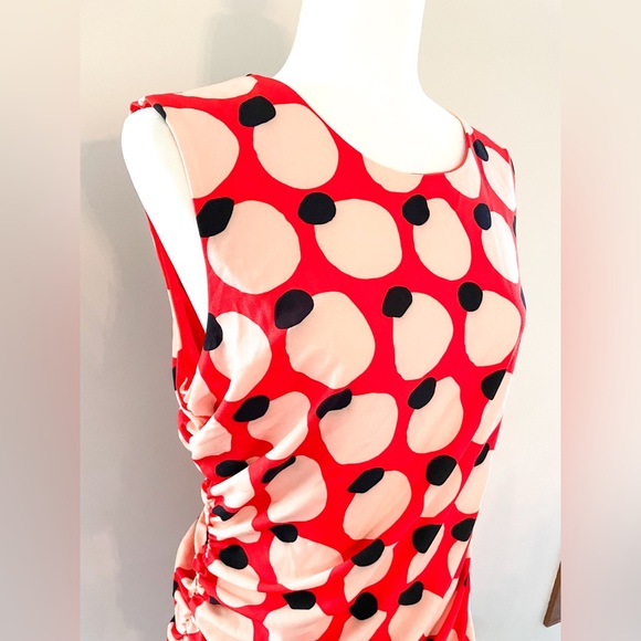 NWT Anthropologie Hutch Sleeveless Shirred Asymmetrical Ruffle-Hem Dress Polka - Picture 3 of 14